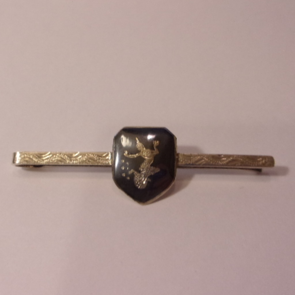 Sterling Silver Siam Tie Bar Clasp Vintage